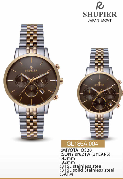ساعت مچی ست کرنوگراف شوپیر G186A004 & L186A004