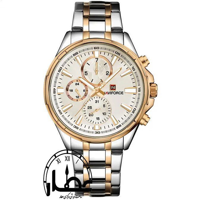 ساعت مچی مردانه فول تایم نیوی فورس مدل NF-9089-SIL/RG/W